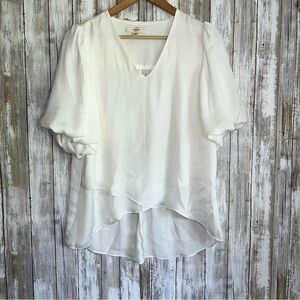 Entro White High Low Blouse